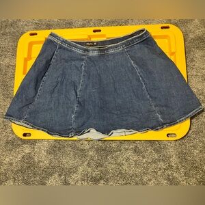 Retro Chic Blue Denim Circle Skirt